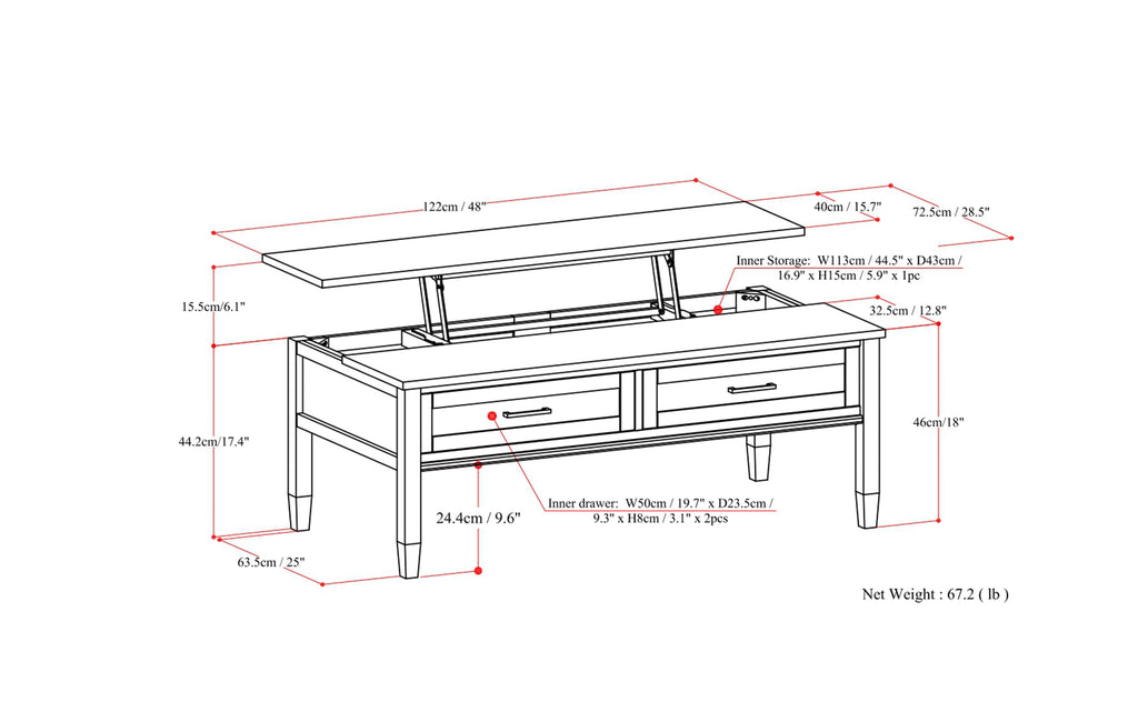 Ela Lift Top Coffee Table