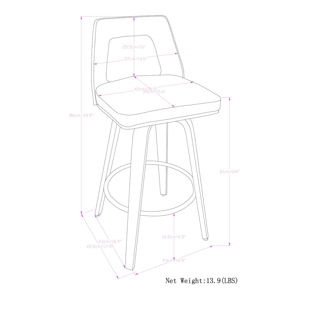 Ellison Bentwood Counter Height Stool (Set of 2)