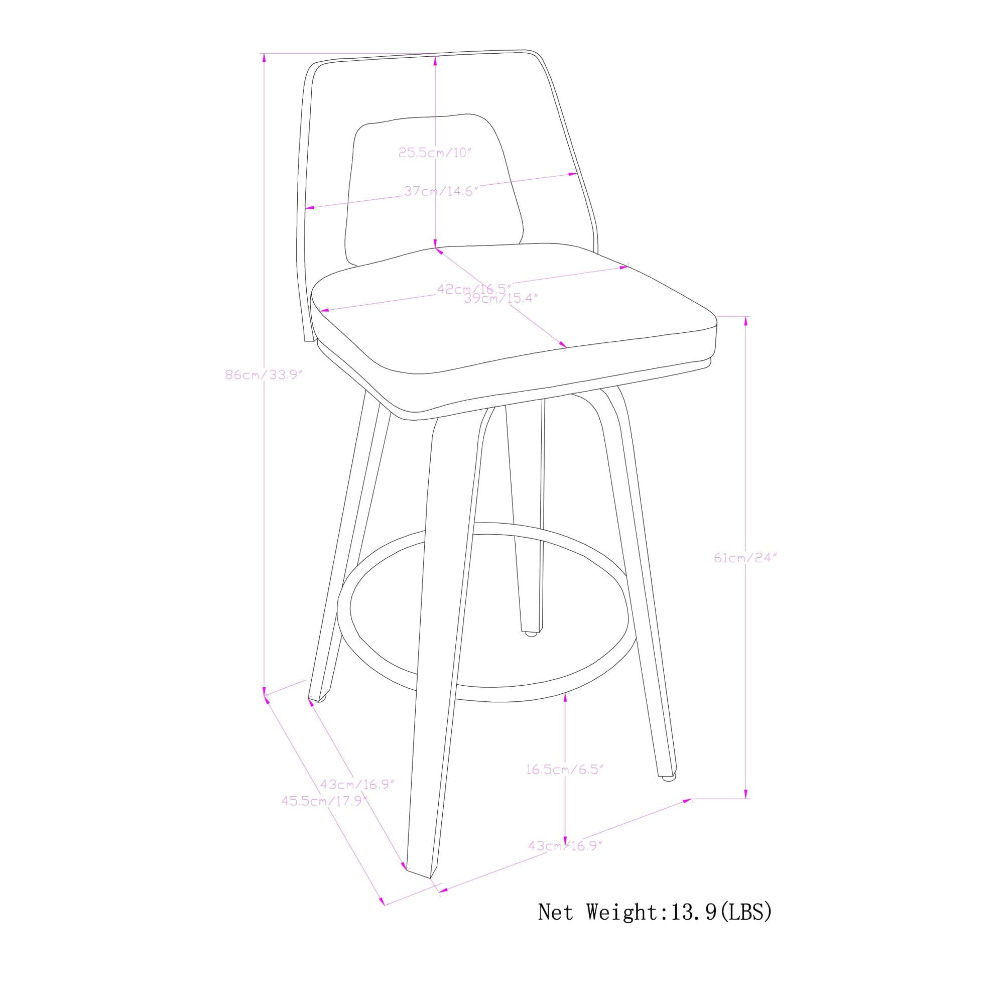 Ellison Bentwood Counter Height Stool (Set of 2)