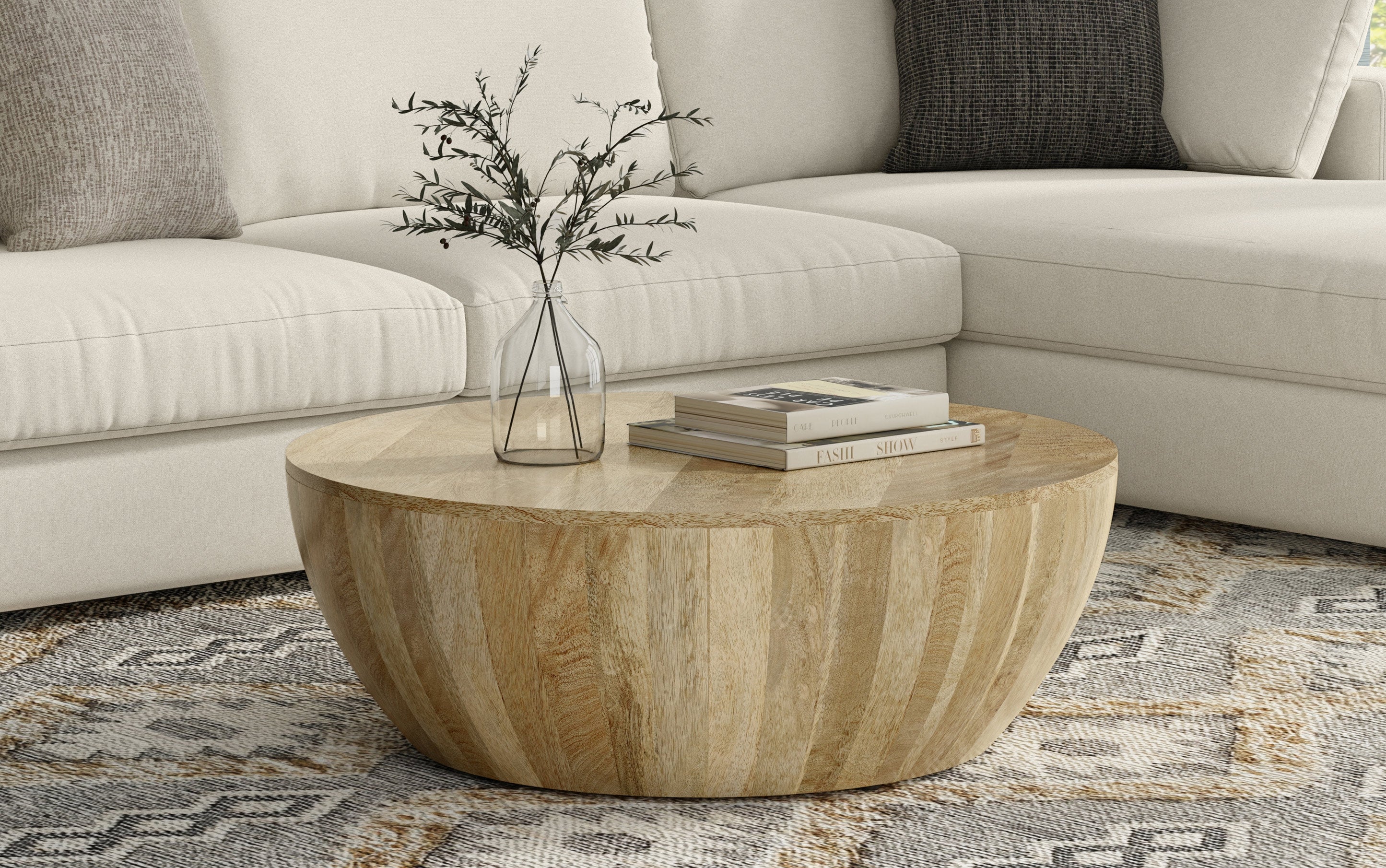 Elmbrook Drum Coffee Table in Mango