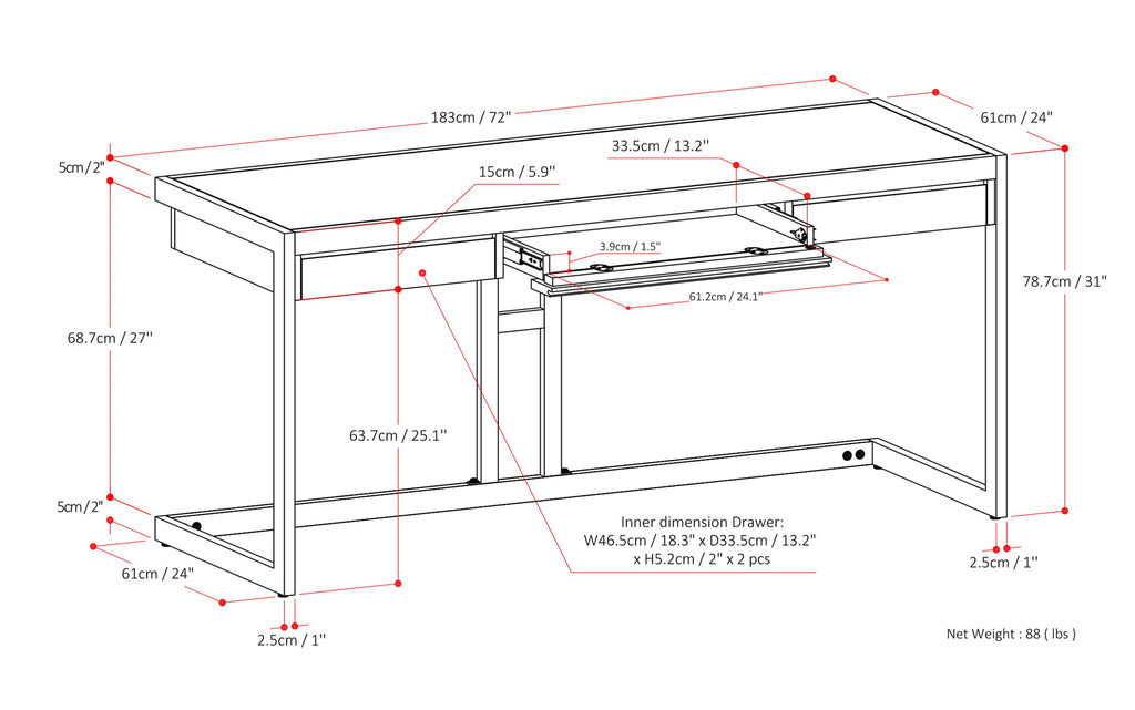 Erina Large Desk in Acacia