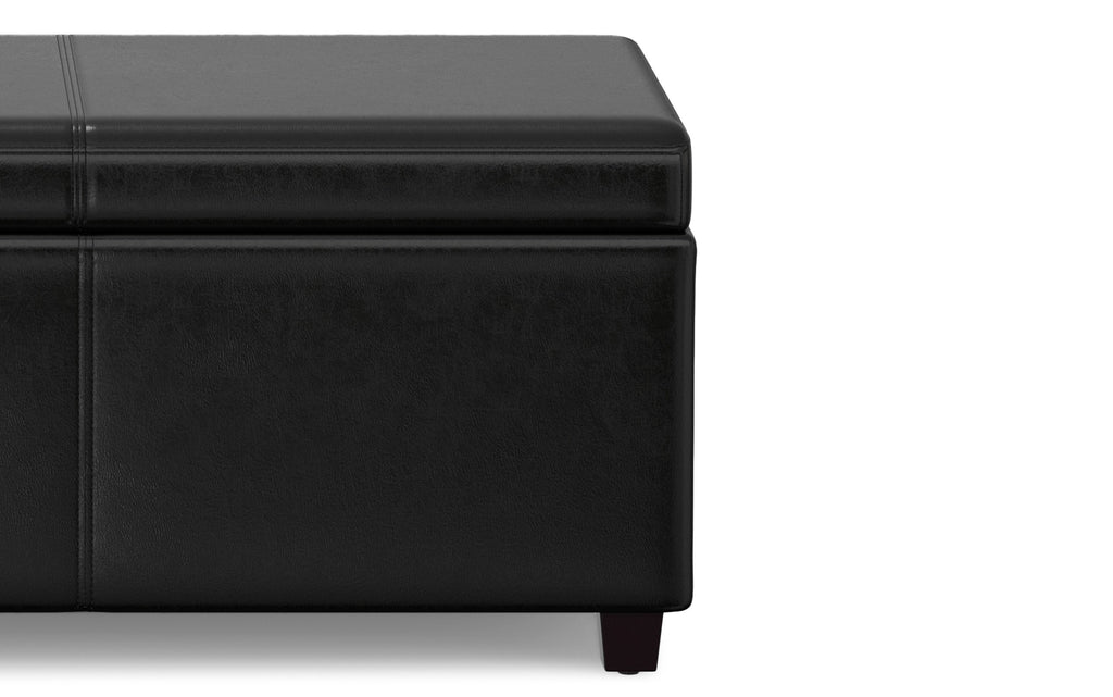 Avalon Extra Large Storage Ottoman in Vegan Leather