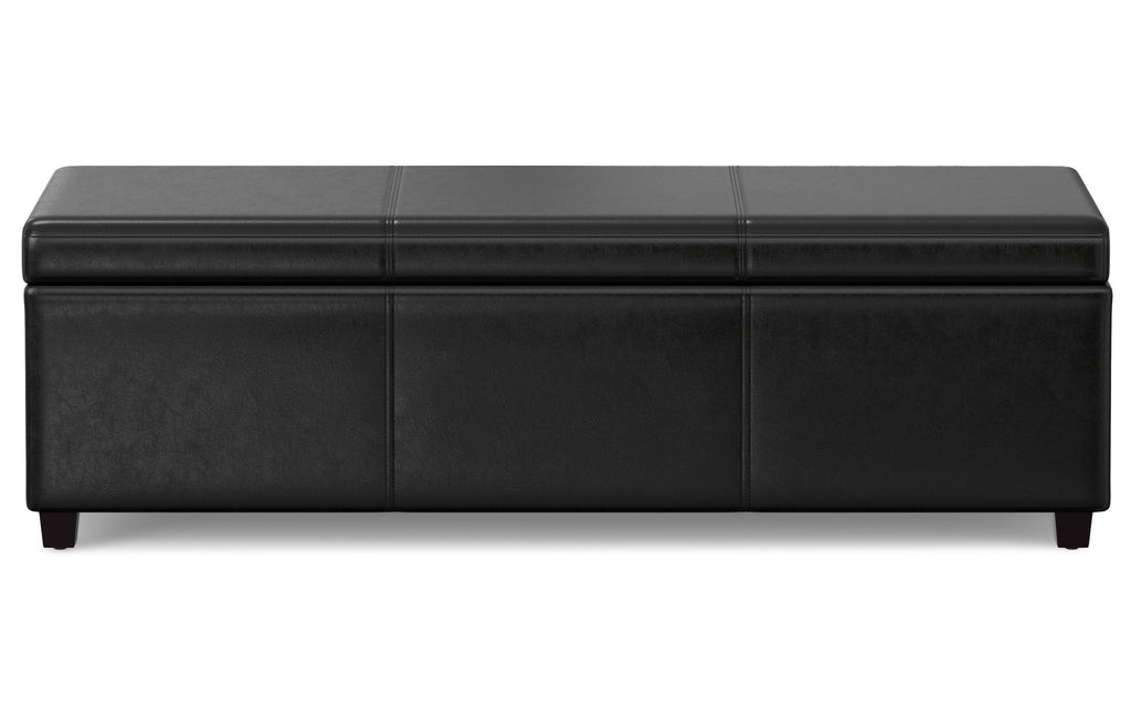 Avalon Extra Large Storage Ottoman in Vegan Leather