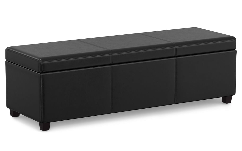 Avalon Extra Large Storage Ottoman in Vegan Leather