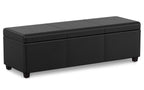 Avalon Extra Large Storage Ottoman in Vegan Leather