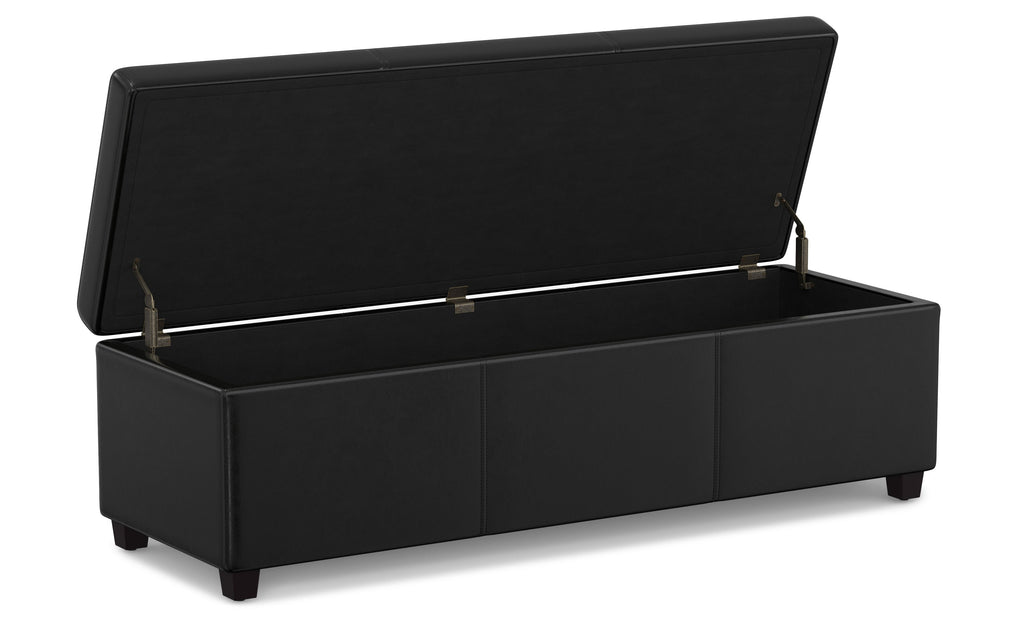 Avalon Extra Large Storage Ottoman in Vegan Leather