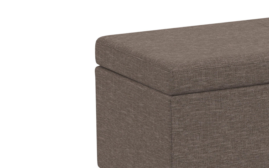 Avalon Extra Large Storage Ottoman in Linen
