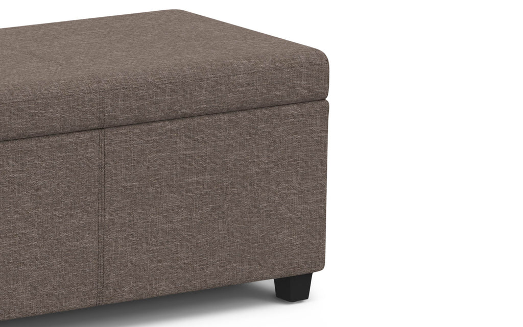 Avalon Extra Large Storage Ottoman in Linen