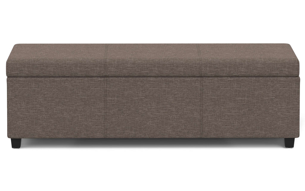 Avalon Extra Large Storage Ottoman in Linen