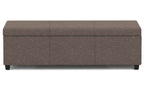 Avalon Extra Large Storage Ottoman in Linen