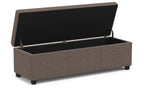 Avalon Extra Large Storage Ottoman in Linen
