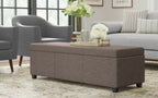Avalon Extra Large Storage Ottoman in Linen