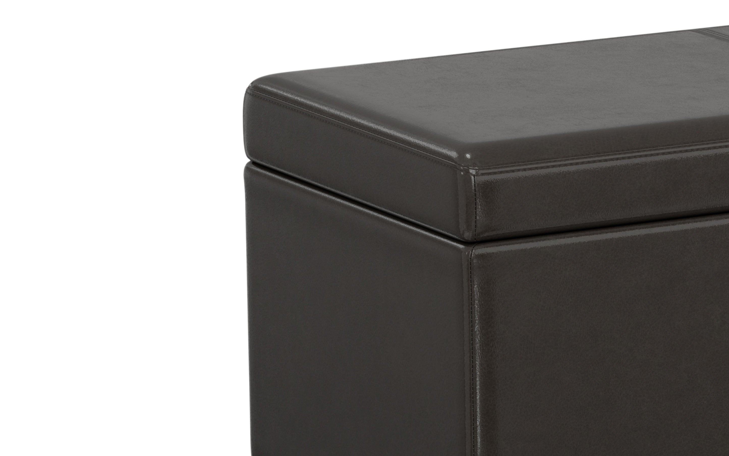 Avalon Extra Large Storage Ottoman in Vegan Leather