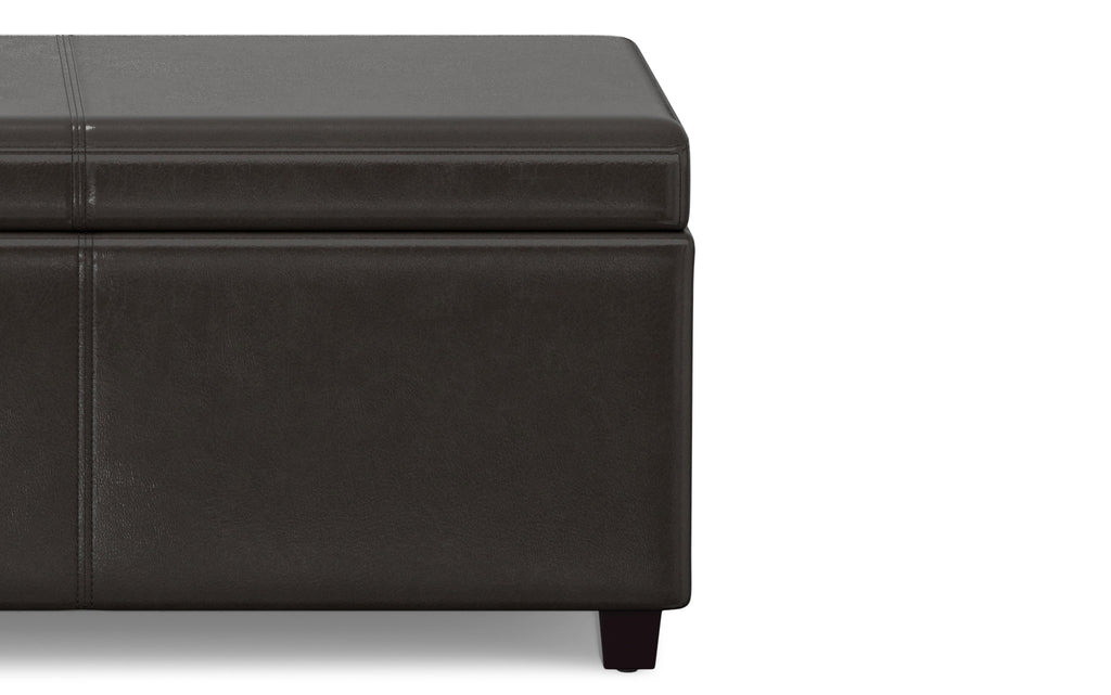 Avalon Extra Large Storage Ottoman in Vegan Leather