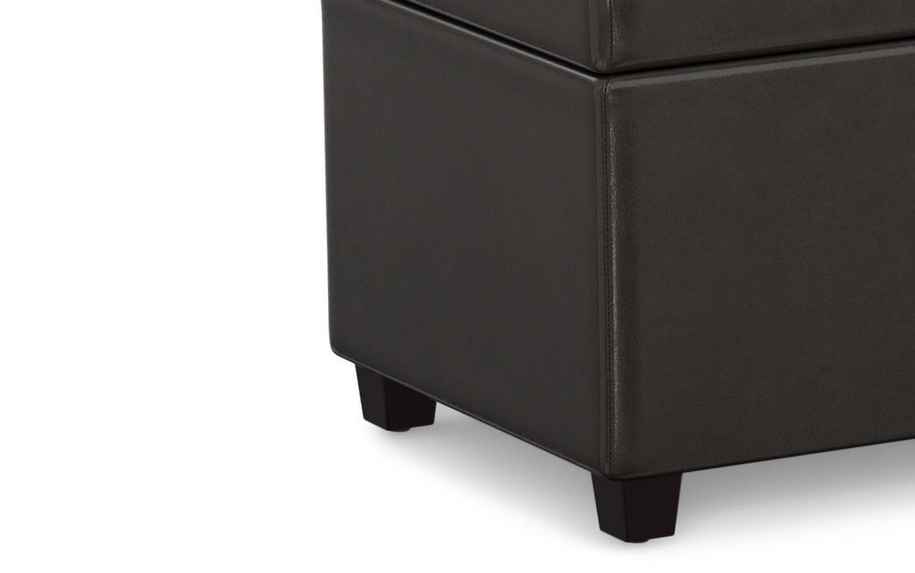 Avalon Extra Large Storage Ottoman in Vegan Leather