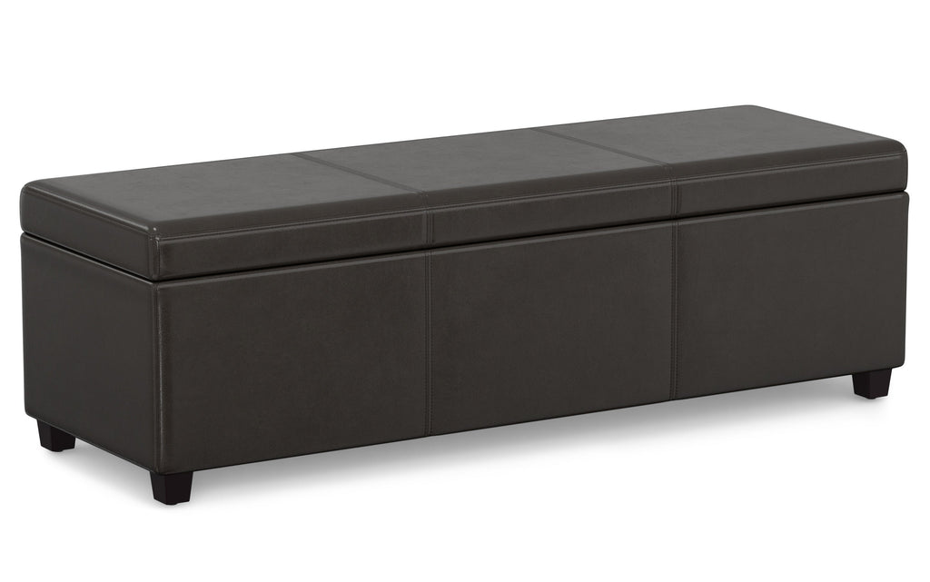 Avalon Extra Large Storage Ottoman in Vegan Leather