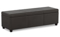 Avalon Extra Large Storage Ottoman in Vegan Leather