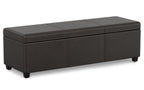 Avalon Extra Large Storage Ottoman in Vegan Leather