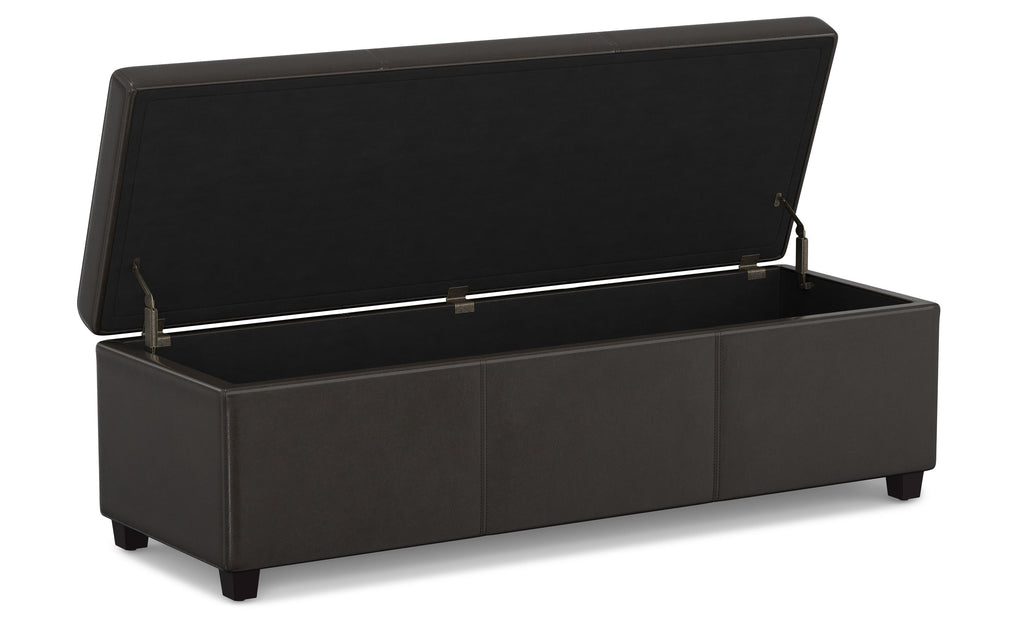 Avalon Extra Large Storage Ottoman in Vegan Leather