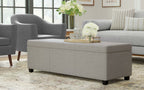 Avalon Extra Large Storage Ottoman in Linen
