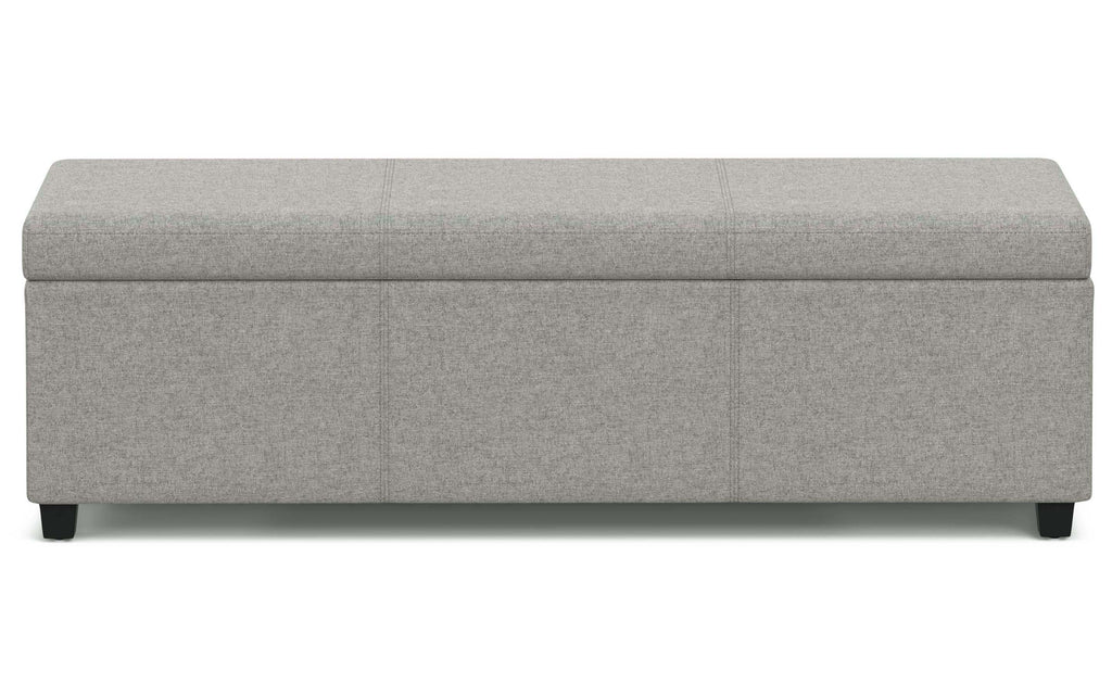 Avalon Extra Large Storage Ottoman in Linen