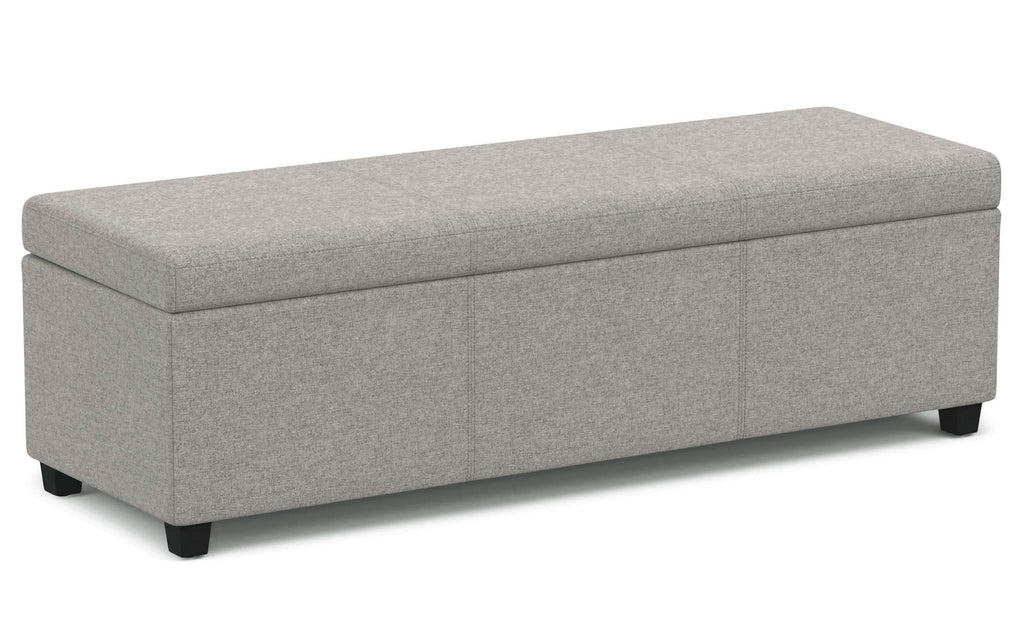 Avalon Extra Large Storage Ottoman in Linen