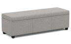 Avalon Extra Large Storage Ottoman in Linen