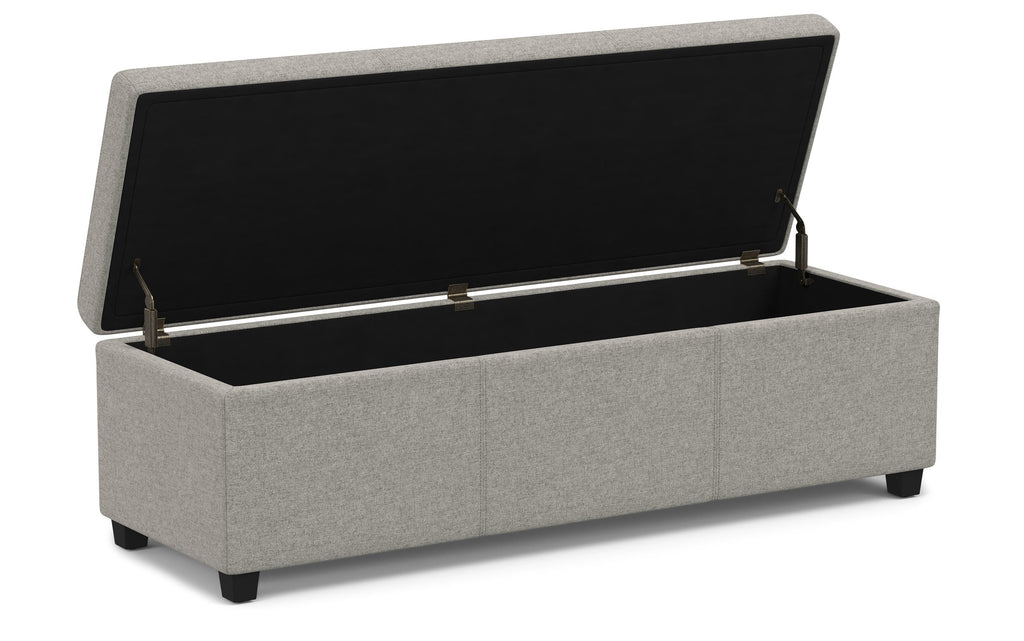 Avalon Extra Large Storage Ottoman in Linen