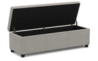 Avalon Extra Large Storage Ottoman in Linen