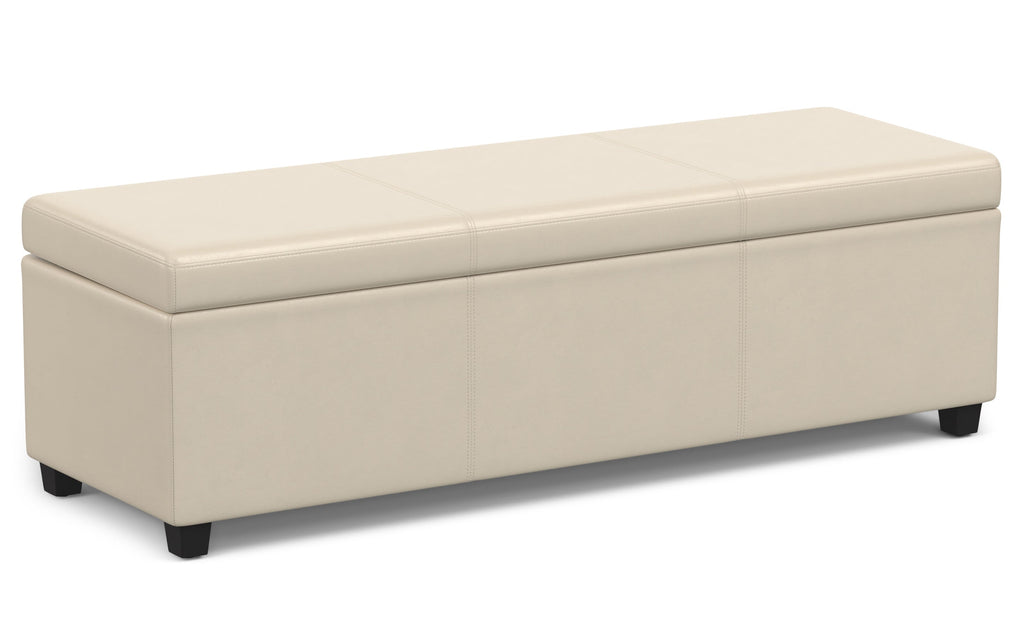 Avalon Extra Large Storage Ottoman in Vegan Leather