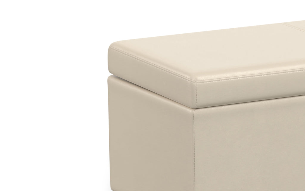 Avalon Extra Large Storage Ottoman in Vegan Leather