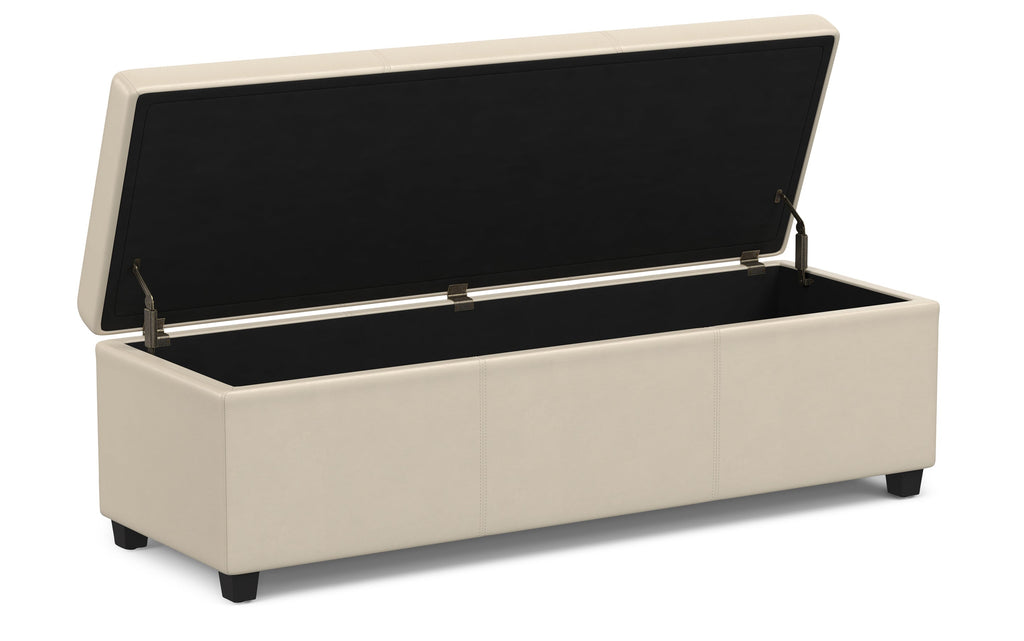 Avalon Extra Large Storage Ottoman in Vegan Leather
