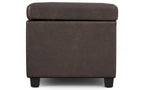 Avalon Extra Large Storage Ottoman in Distressed Vegan Leather