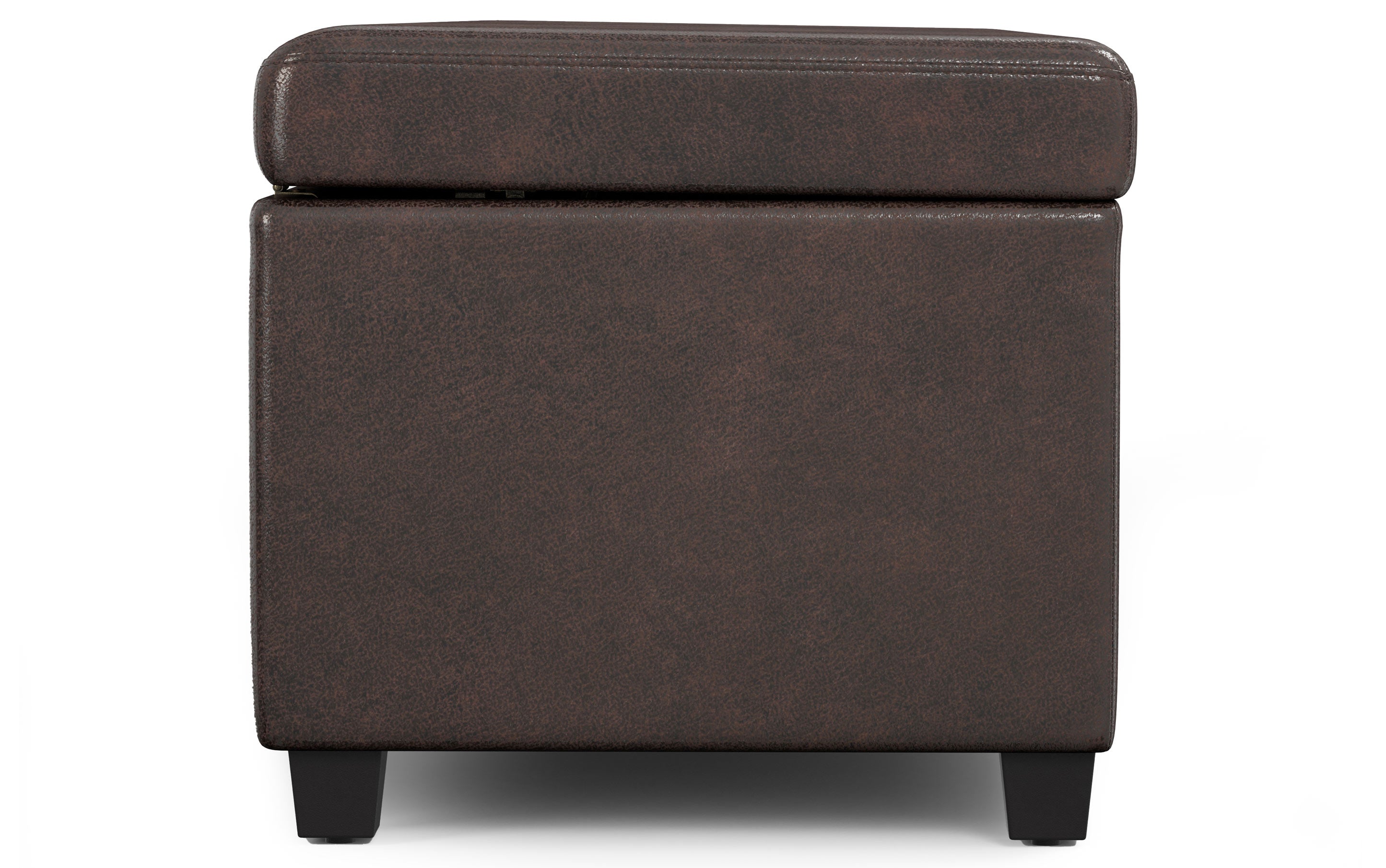 Avalon Extra Large Storage Ottoman in Distressed Vegan Leather