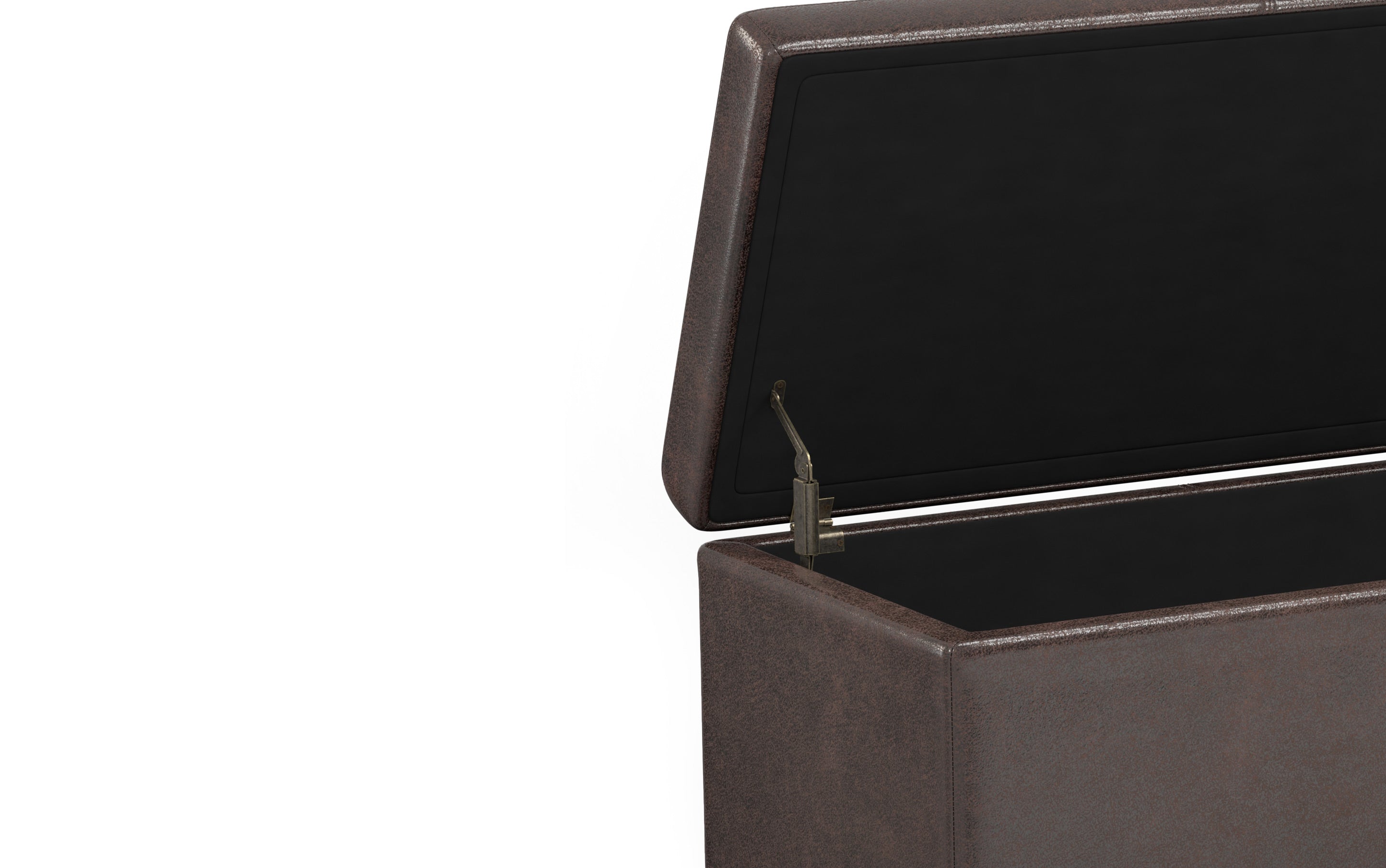 Avalon Extra Large Storage Ottoman in Distressed Vegan Leather