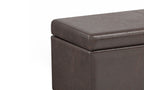 Avalon Extra Large Storage Ottoman in Distressed Vegan Leather