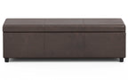 Avalon Extra Large Storage Ottoman in Distressed Vegan Leather
