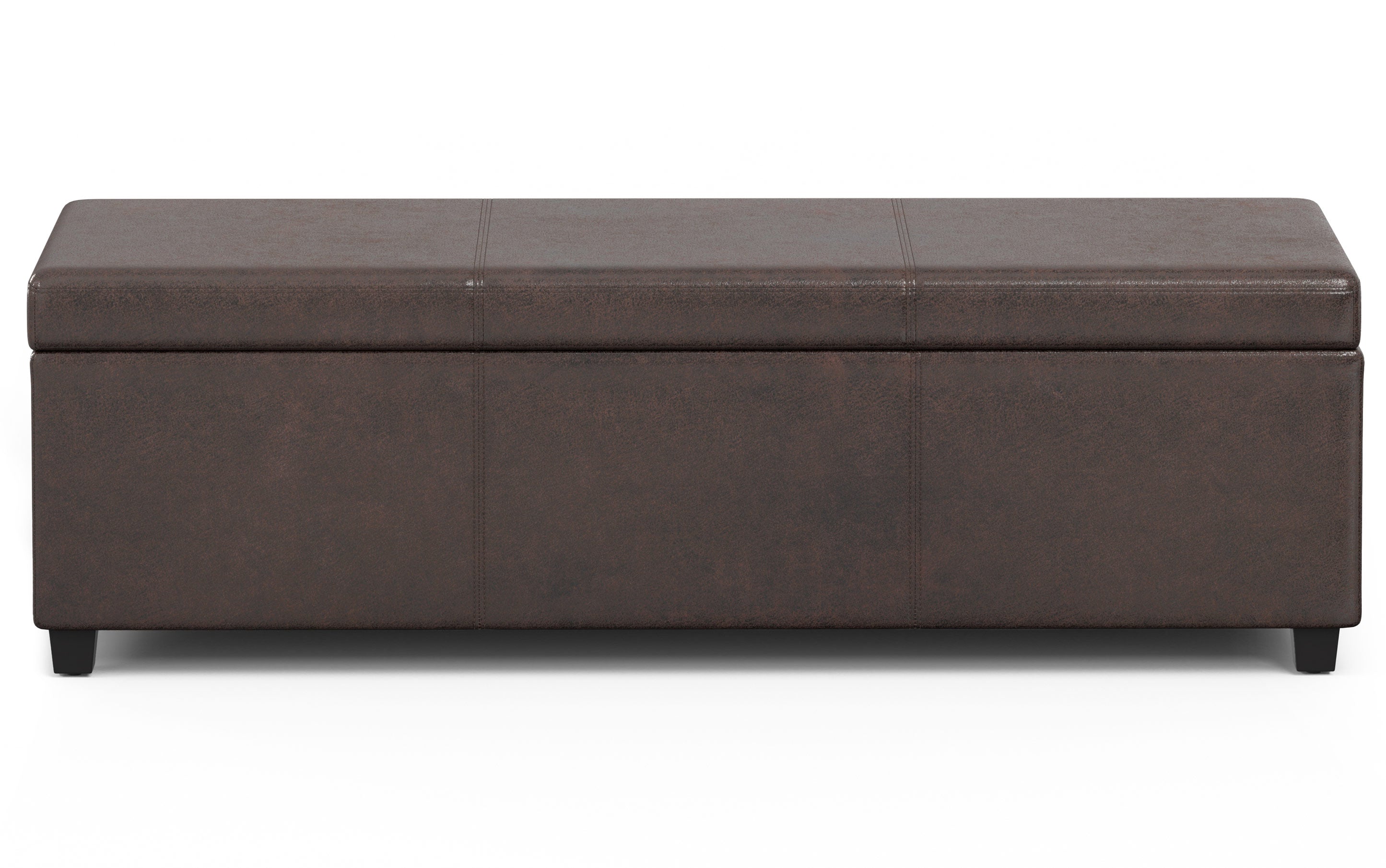 Avalon Extra Large Storage Ottoman in Distressed Vegan Leather