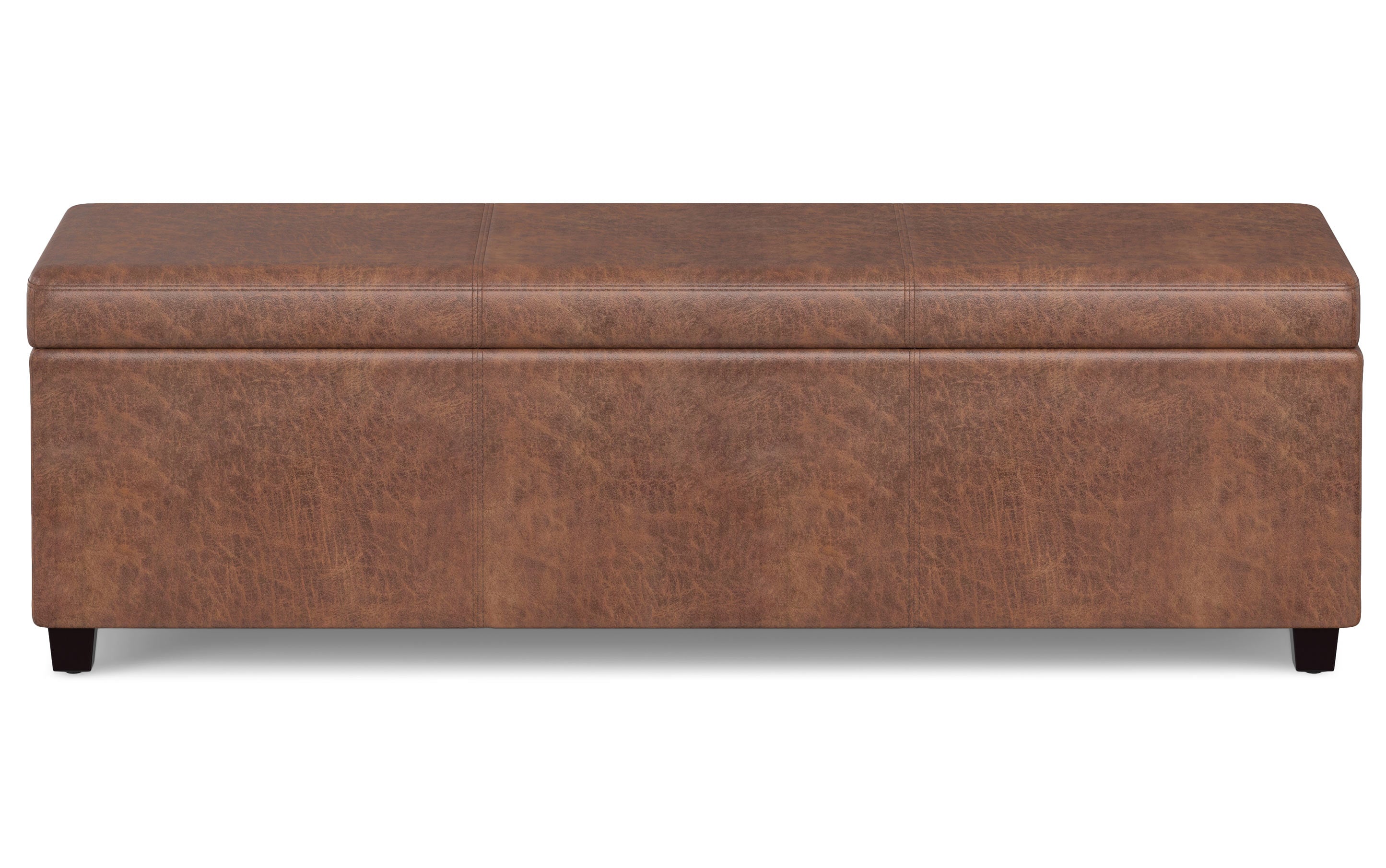 Avalon Extra Large Storage Ottoman in Distressed Vegan Leather