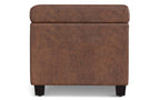 Avalon Extra Large Storage Ottoman in Distressed Vegan Leather