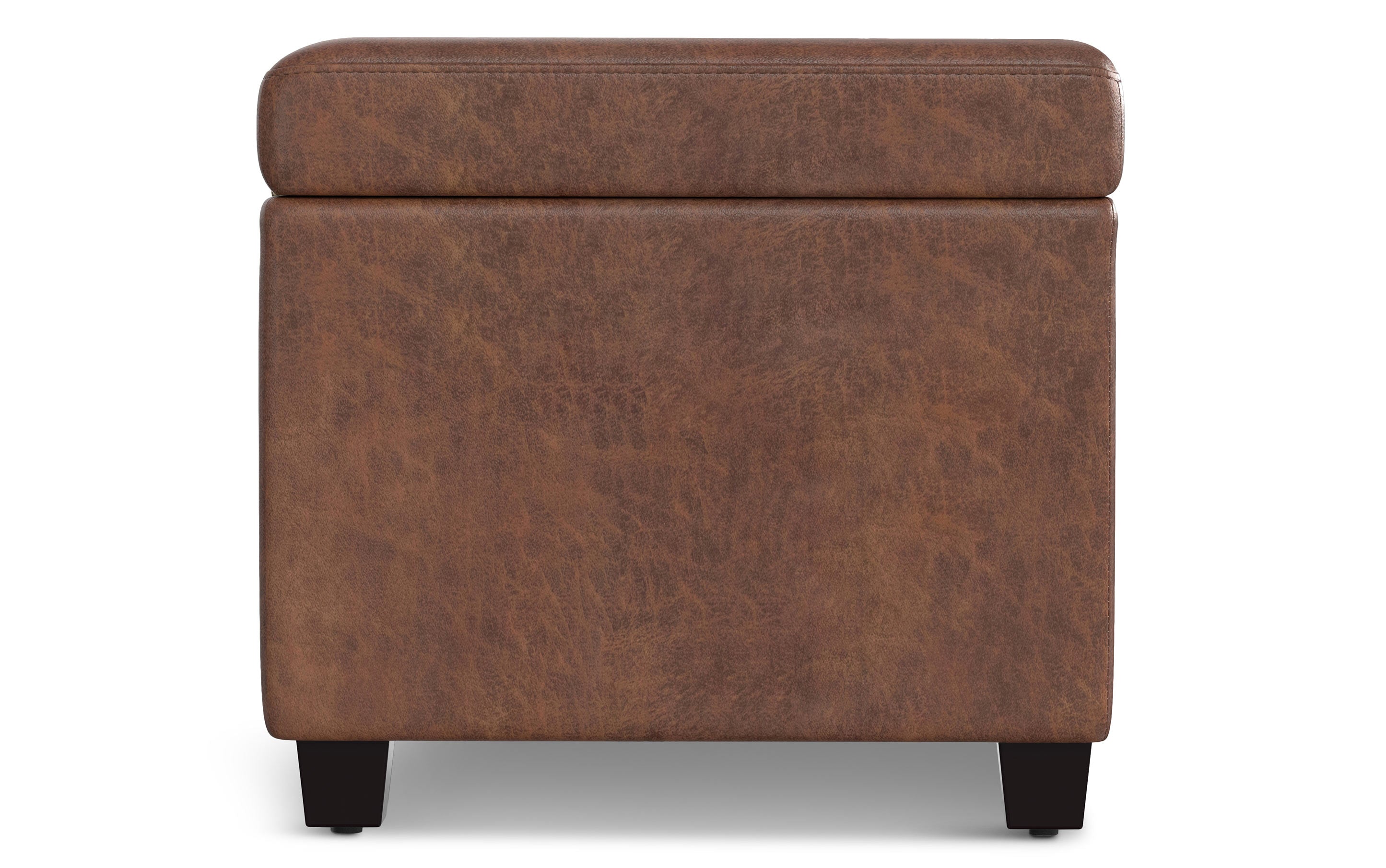 Avalon Extra Large Storage Ottoman in Distressed Vegan Leather