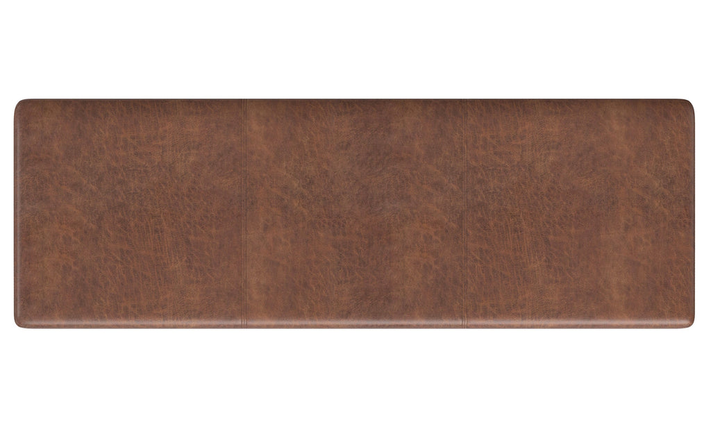 Avalon Extra Large Storage Ottoman in Distressed Vegan Leather