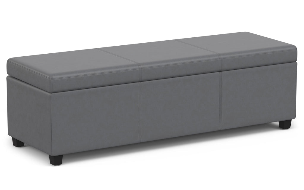 Avalon Extra Large Storage Ottoman in Vegan Leather