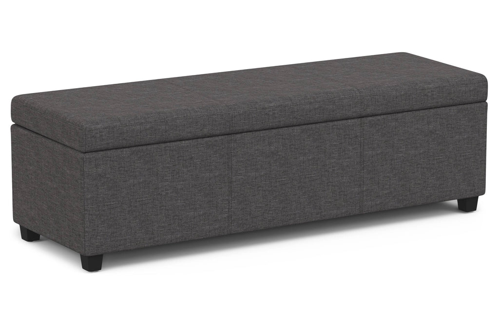 Avalon Extra Large Storage Ottoman in Linen