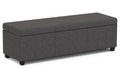 Avalon Extra Large Storage Ottoman in Linen