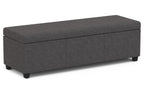 Avalon Extra Large Storage Ottoman in Linen