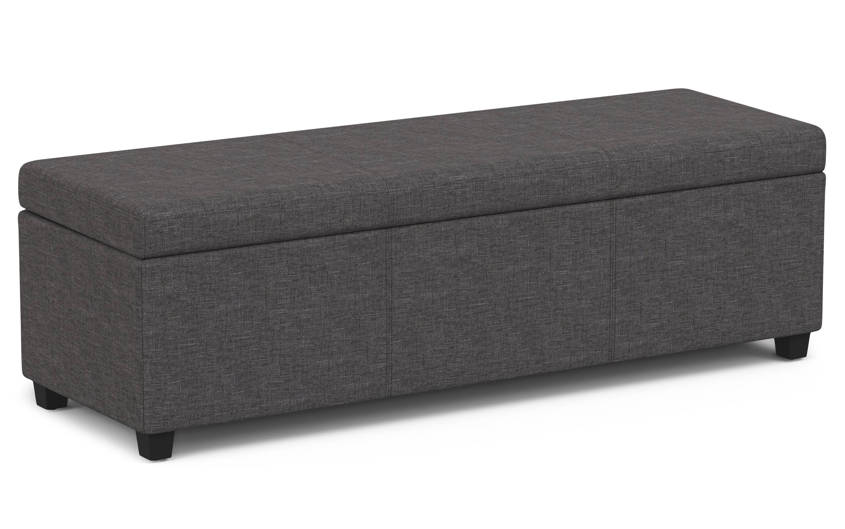 Avalon Extra Large Storage Ottoman in Linen