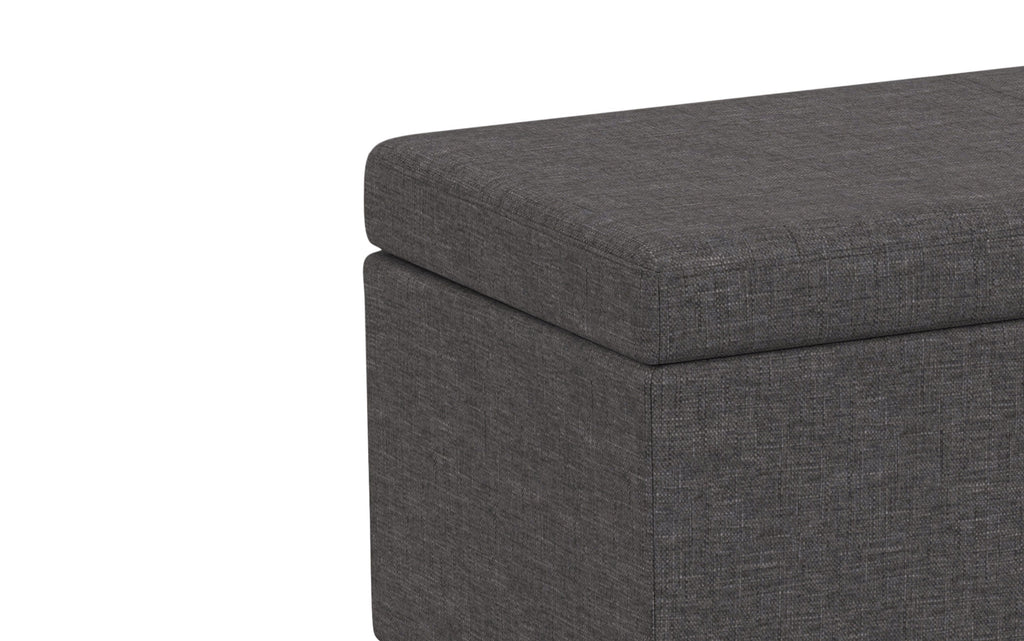 Avalon Extra Large Storage Ottoman in Linen