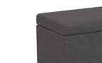 Avalon Extra Large Storage Ottoman in Linen