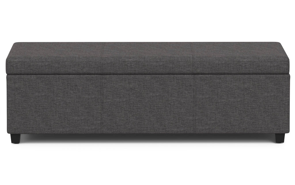 Avalon Extra Large Storage Ottoman in Linen